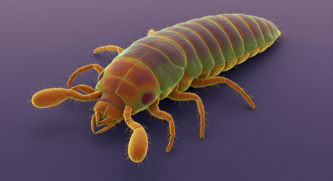 Taenia saginata scolex with four suckers
