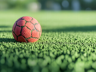 Watermelon Soccer Ball on Green Grass Field