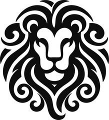 Minimalist lion head logo - clean silhouette vector art for premium corporate branding