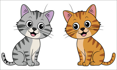 Fototapeta premium Cute baby cat cartoon illustration