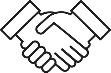 Obraz premium handshake between two businessmen, handshake line art icon vector illustration