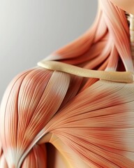 Intricate 3d visualization of the human shoulder joint and muscular anatomy for educational insights