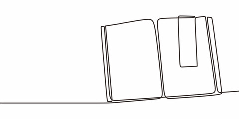 Book Bookmark One Line Art, Education Learning Literature Icon