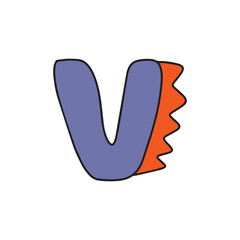 Monster alphabet. Set of cute and kawaii letters, Outline and solid color alphabet monster