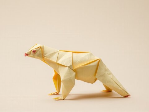  Delicate elegance of an origami cuscus against a soft cream backdrop