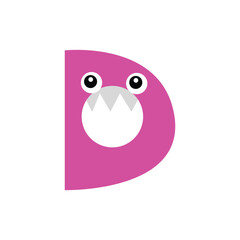 Obraz premium Kawaii alphabet monster isolated on white background. Funny letters of kids font. Script with animal shapes. Elementary education. 