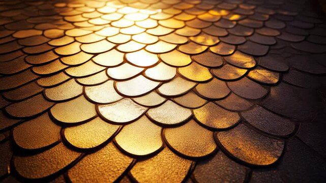 A golden scaly texture reminiscent of dragon or fish scales at sunset