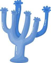 Blue coral cartoon