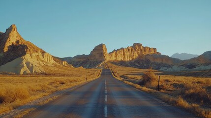Naklejka premium Panoramic View of Golden City: Artistic Desert Landscape