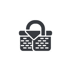 Picnic basket vector icon