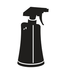 Illustration of a black spray bottle with a trigger nozzle and long neck
