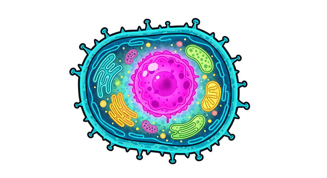 Eukaryotic Cell Structure - Detailed Scientific Illustration