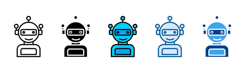 Robot Icon Set Multiple Style Collection