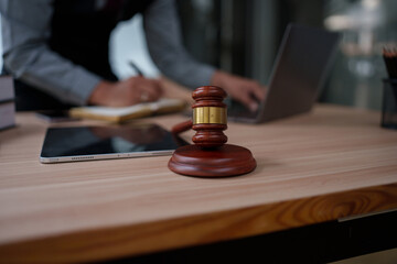 Lawyer and team Talk and consult on solving problems and work related to legal work of lawyers