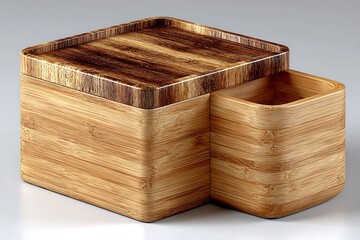 Bamboo lid box in calm environment high resolution picture