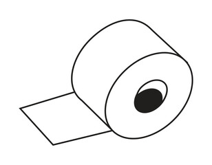 Illustration of a roll of toilet paper with a piece of paper unrolling
