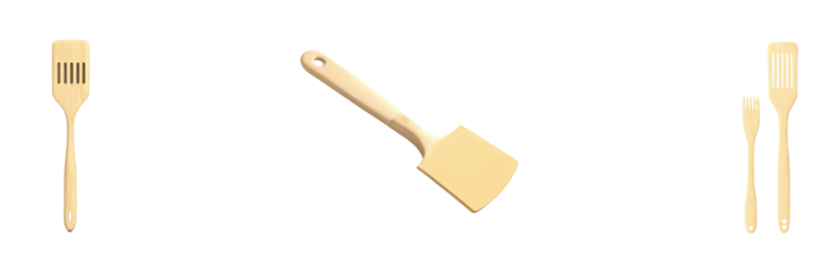 Wooden spatula set, cut out PNGs with transparent backgrounds—ideal for kitchen designs, cooking tutorials, and culinary branding.

