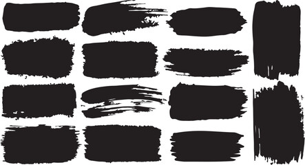 Abstract black ink brush strokes paint texture background design elements