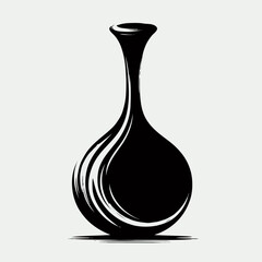Wine decanter in minimalist black vector 