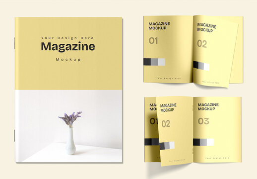 Top View Open Magazine Mockup