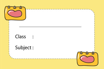 Name label school design.Name tags, name cards for kids, school name tags.Name tag for kids with funny aliens monster character and place for text set vector illustration. Empty note for childish kind