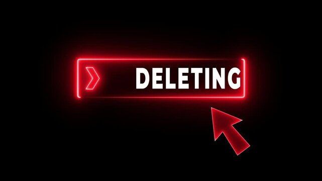 Delete  to cloud from computer animated on the transparent background. Deleting  button icon. deleted  sign animation with delete icon. 4k video animation.