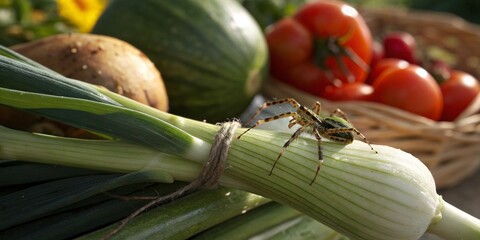 Fresh organic vegetables, including ripe cucumbers and zucchini, ready for a healthy vegetarian meal from garden to grill