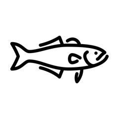 Bluefish outline icon. Bluefish side view black line illustration.
