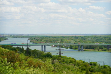 Aksai bridge in Rostov-on-don. Landscape