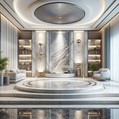 Modern podium perfect for showcasing luxury beauty products.