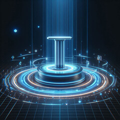 Modern podium perfect for showcasing luxury beauty products.