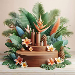 Modern podium perfect for showcasing luxury beauty products.