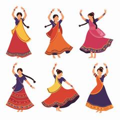 Indian dancers in traditional dress performing