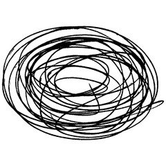 Handrawn abstract scribble with pen, doodle line, circle element isolated png