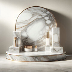 Modern podium perfect for showcasing luxury beauty products.