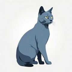 均整のとれた体型のロシアンブルー