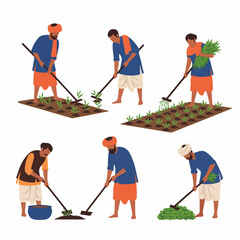 Farmers working plants agriculture rural field