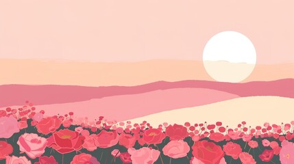Rose Festival Flower Field Background: A Brocade of Fragrance Spreads across the Wilderness, Painting a Gorgeous Scroll of Thousands of Magnificent Roses Shining with Universal Romance