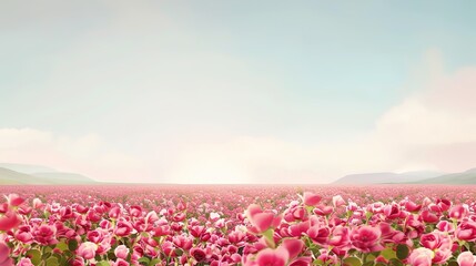 Rose Festival Flower Field Background: A Brocade of Fragrance Spreads across the Wilderness, Painting a Gorgeous Scroll of Thousands of Magnificent Roses Shining with Universal Romance