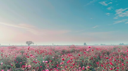 Rose Festival Flower Field Background: A Brocade of Fragrance Spreads across the Wilderness, Painting a Gorgeous Scroll of Thousands of Magnificent Roses Shining with Universal Romance