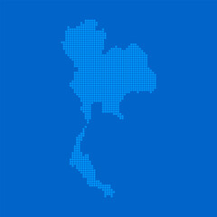 Obraz premium Blue halftone dot outline map background of Thailand