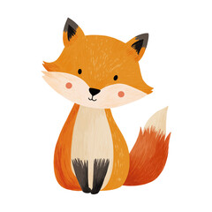 Obraz premium vector illustration of a cute fox isolated on transparent background