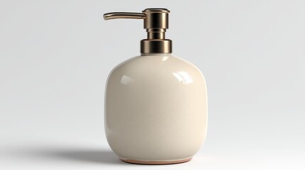 Modern ceramic soap dispenser with matte finish, centered on white background