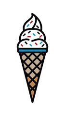 Ice Cream Cone with Sprinkles Illustration