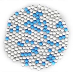 Pattern of Blue and White Spheres on White Background