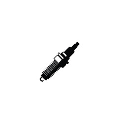 Silhouette of a spark plug, car part icon on white background