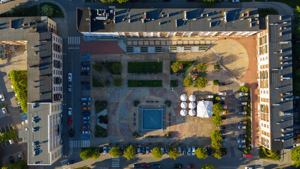 Czechowice Dziedzice centrum miasta widok z drona. © Elżbieta Kaps