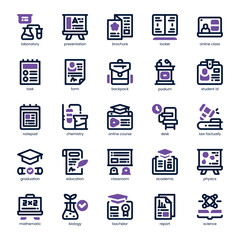 College Application Icon pack for your website, mobile, presentation, and logo design. College Application Icon dual tone design. Vector graphics illustration and editable stroke.