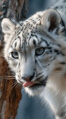 Obraz premium Snow Leopard Closeup.