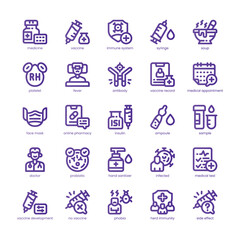 Immunization Icon pack for your website, mobile, presentation, and logo design. Immunization Icon line basic color design. Vector graphics illustration and editable stroke.